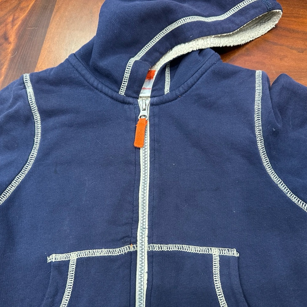 Hanna Andersson Navy Blue Kids hooded lined sweatshirt